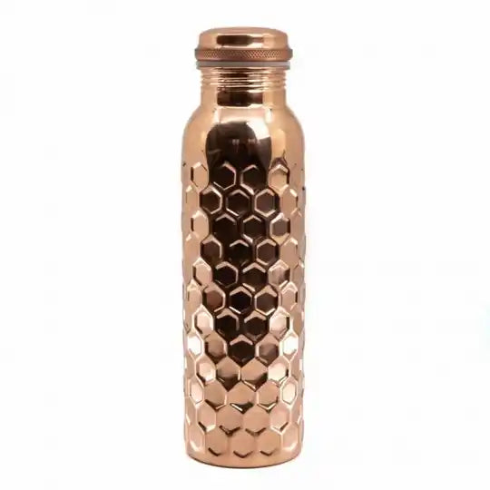 Koperen Waterfles Honingraat – 900 ml