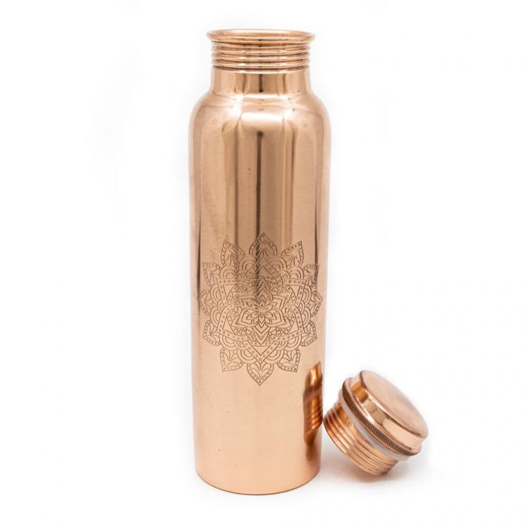 Koperen waterfles mandala 900ml
